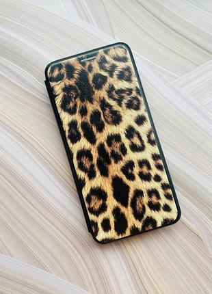Чохол-книжка з малюнком для xiaomi redmi note 9 pro/9s/9 pro max чорний :: леопардовий дизайн (принт 383) 2