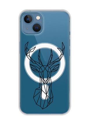 Магнитный чехол на iphone 13 (6.1) с поддержкой magsafe :: олень (принт 128)