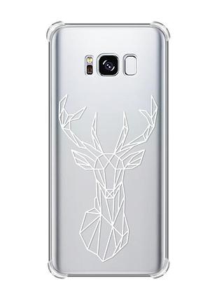 Чехол с утолщёнными углами на samsung galaxy s8 :: олень (принт 129)
