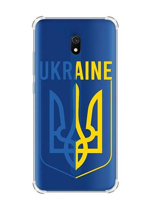 Чехол с утолщенными углами на xiaomi redmi 8a тризуб (принт 254)