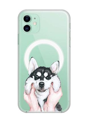 Магнитный чехол на iphone 11 с поддержкой magsafe :: мордочка (принт 121)