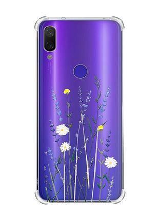 Чохол з потовщеними кутами на xiaomi redmi note 7/7 pro :: польові квіти /принт 270/
