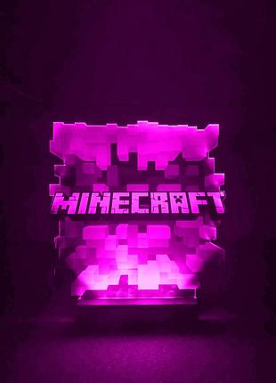 Детский ночник куб майнкрафт minecraft 8