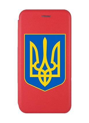 Чехол-книжка с рисунком на xiaomi redmi note 7/7 pro :: красный :: тризуб украина /принт 256/