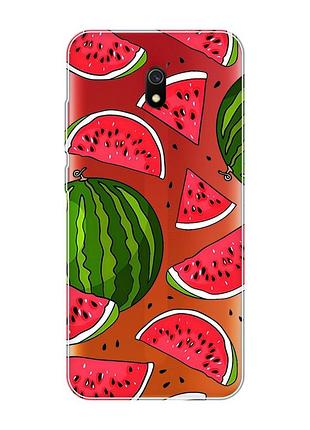 Прозрачный чехол на xiaomi redmi 8a :: арбузы (принт 341)