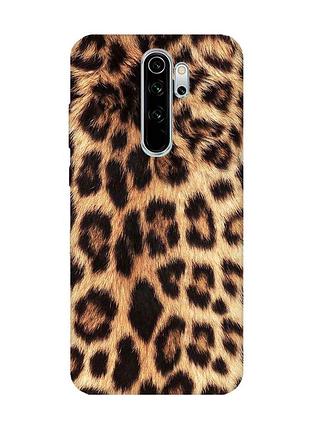Матовый чехол на xiaomi redmi note 8 pro :: леопардовый дизайн (принт 383)