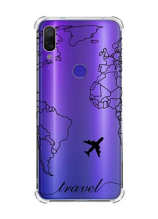 Чохол з потовщеними кутами на xiaomi redmi note 7/7 pro :: карта. контур /принт 330/