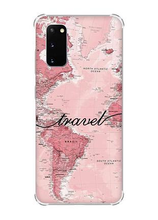 Чехол с утолщёнными углами для samsung galaxy s20 plus :: карта (принт 319)