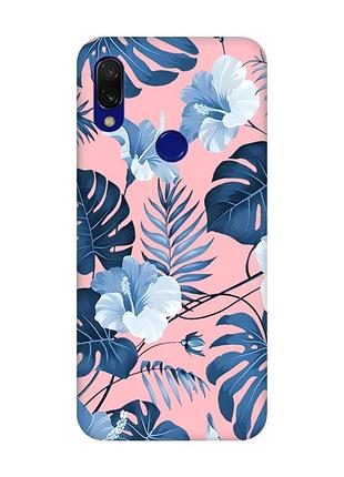 Матовий рожевий чохол на xiaomi redmi 7 :: тропіки /принт 373/