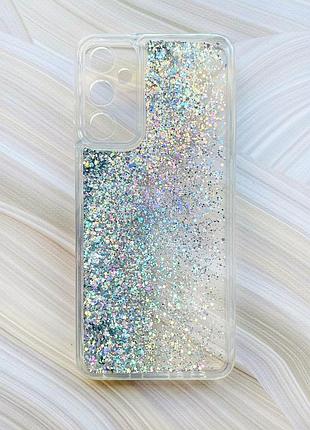 Чехол с плавающими блестками на samsung a15 (a155) / m15 серебристый
