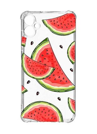 Чехол с утолщёнными углами на samsung galaxy a06 (a065) ломтики арбуза (принт 342)