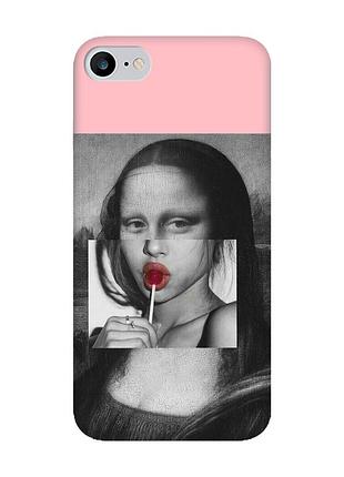 Матовий рожевий чохол на iphone 7 / 8 :: сучасна мона ліза (принт 351)