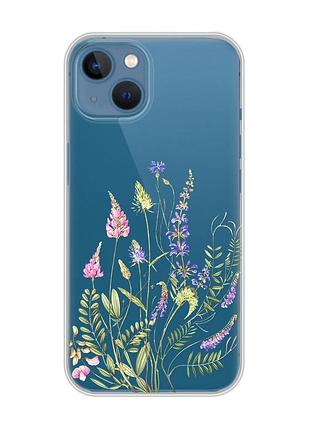 Прозорий чохол на apple iphone 13 :: квіткова ідилія (принт 382)