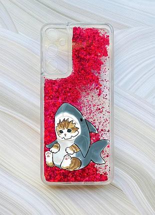 Чехол с плавающими розовыми блестками на samsung a15 (a155) / m15 котёнок (принт 120)