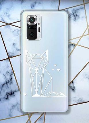 Прозрачный чехол для xiaomi redmi note 10 pro/10 pro max :: лиса (принт 127)
