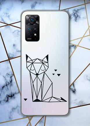 Прозрачный чехол для xiaomi redmi note 11 pro/12 pro 4g :: лиса (принт 126)