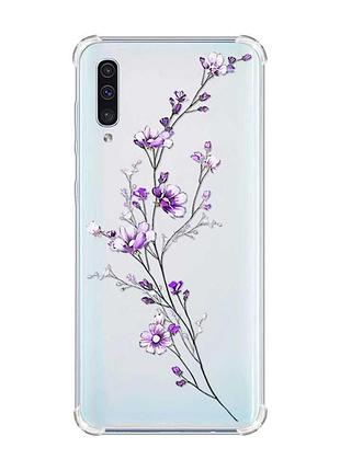 Чохол з потовщеними кутами на samsung galaxy а50 (2019) а505 :: гілочка квітів (принт 278)