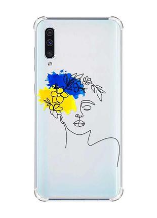 Чохол з потовщеними кутами на samsung galaxy а50 (2019) а505 :: українка арт (принт 3)