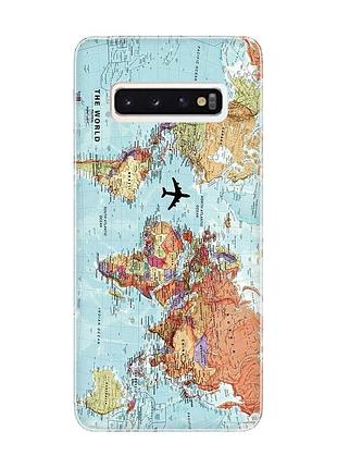 Чохол на samsung galaxy s10 :: карта світу (принт 318)