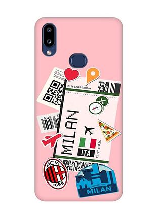 Матовий рожевий чохол на samsung galaxy a10s (a107) :: подорожі. італія (принт 325)