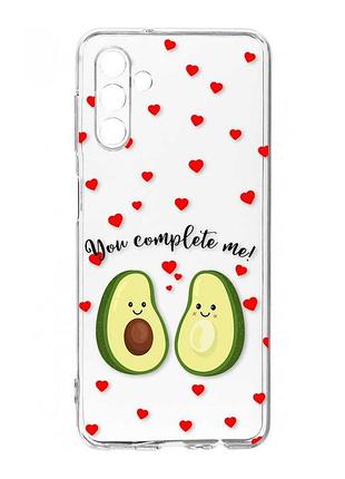 Прозрачный чехол на samsung galaxy s24 fe парочка авокадо (принт 307)
