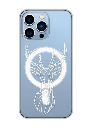 Магнітний чохол на iphone 13 pro max із підтримкою magsafe :: олень (принт 129)