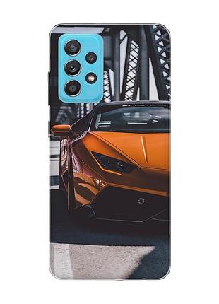 Чехол на samsung galaxy a52 авто оранжевое (принт: 237)