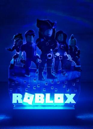 Переносний дитячий нічник роблокс roblox з usb роз'ємом (на чорній підставці, дизайн 17)