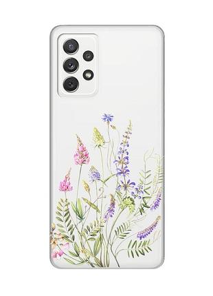 Прозрачный чехол на samsung galaxy a72 (a725) :: цветочная идиллия (принт 382)