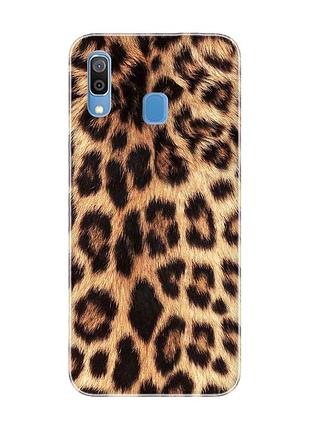 Матовый чехол для samsung galaxy a30 (2019)/a20 (2019) :: леопардовый дизайн (принт 383)