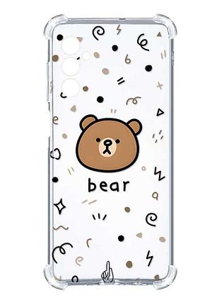 Чехол с утолщенными углами на samsung galaxy s24 :: мишка (принт 76)