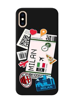 Матовий чорний чохол на iphone xs max :: подорожі. італія (принт 325)