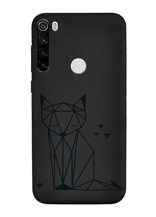 Матовий чорний чохол на xiaomi redmi note 8t :: лисиця (принт 126)