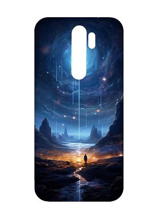 Чехол с розовыми боками на xiaomi redmi note 8 pro :: космос (принт 244)