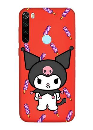 Матовий червоний чохол на xiaomi redmi note 8t куромі (принт 390)