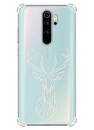 Чехол с утолщёнными углами на xiaomi redmi note 8 pro :: олень (принт 129)