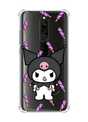 Чохол з потовщеними кутами на xiaomi redmi 8 куромі (принт 390)