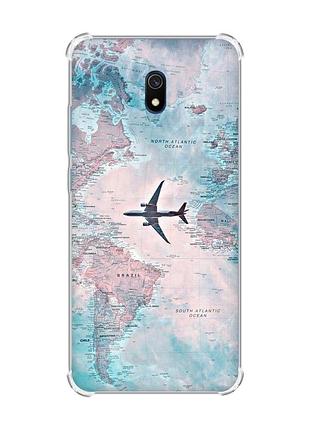 Чехол с утолщенными углами на xiaomi redmi 8a :: путешествия. карта (принт 317)