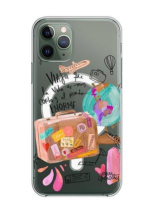 Магнитный чехол на iphone 12/12 pro с поддержкой magsafe :: настроение путешествовать (принт 329)
