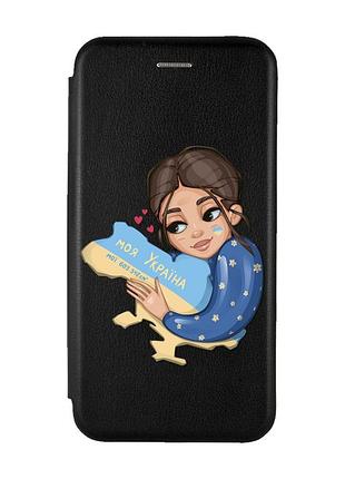Чехол-книжка с рисунком для samsung galaxy a24 черный :: моя украина (патриотический принт 2)