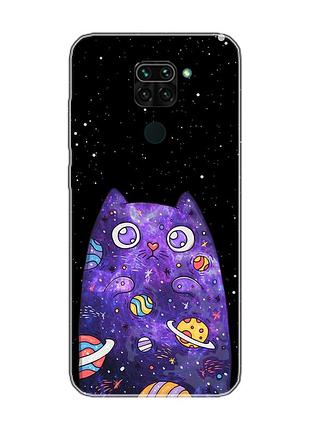 Чохол на xiaomi redmi note 9 :: фіолетова кішка (принт 361)