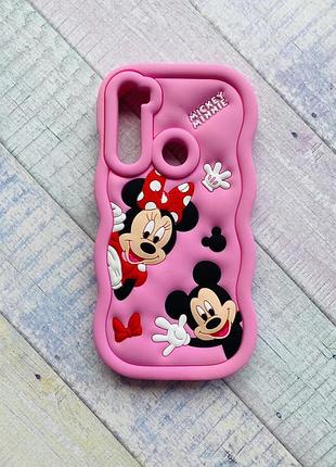 Чехол силиконовый 3d case для xiaomi redmi note 8 микки маус и минни