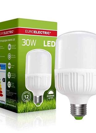 Лампа светодиодная 30w e27 4000k сверхмощная plastic (40) тм euroelectric