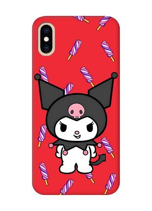 Матовый красный чехол на iphone xs max куроми (принт 390)