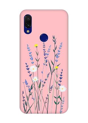 Матовий чохол з рожевими боками на xiaomi redmi 7 :: польові квіти /принт 270/