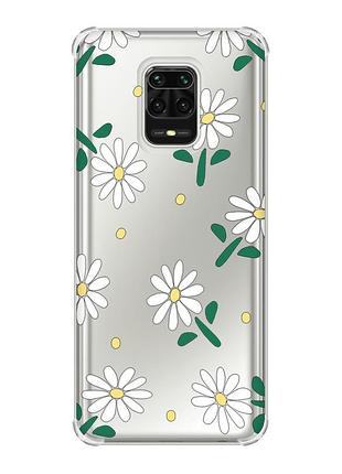 Чохол з потовщеними кутами на xiaomi redmi note 9 pro/ 9s/ 9 pro max :: ромашки (принт 368)