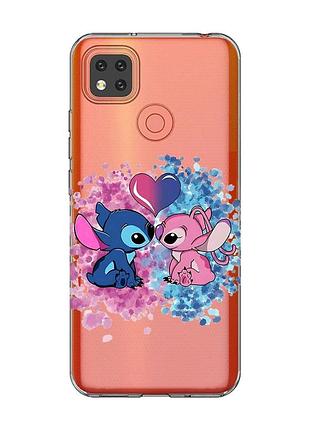 Прозорий чохол для xiaomi redmi 9c/10a стіч і ангел (принт 391)
