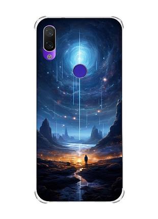 Чохол з потовщеними кутами на xiaomi redmi note 7/7 pro :: космос /принт 244/