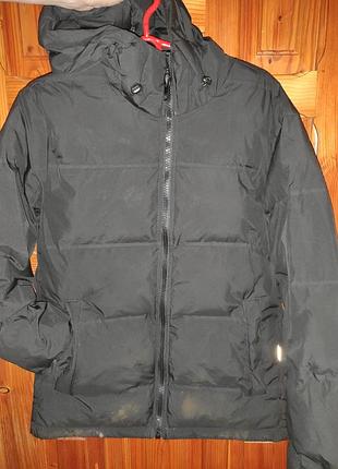 Стильный фирменный черный мужской пуховик jack &amp; jones s-m
