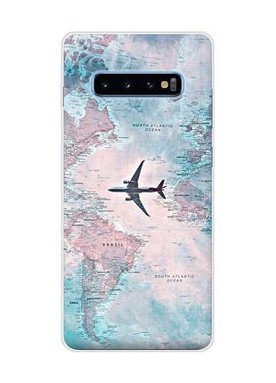 Чехол на samsung galaxy s10 plus :: путешествия. карта (принт 317)